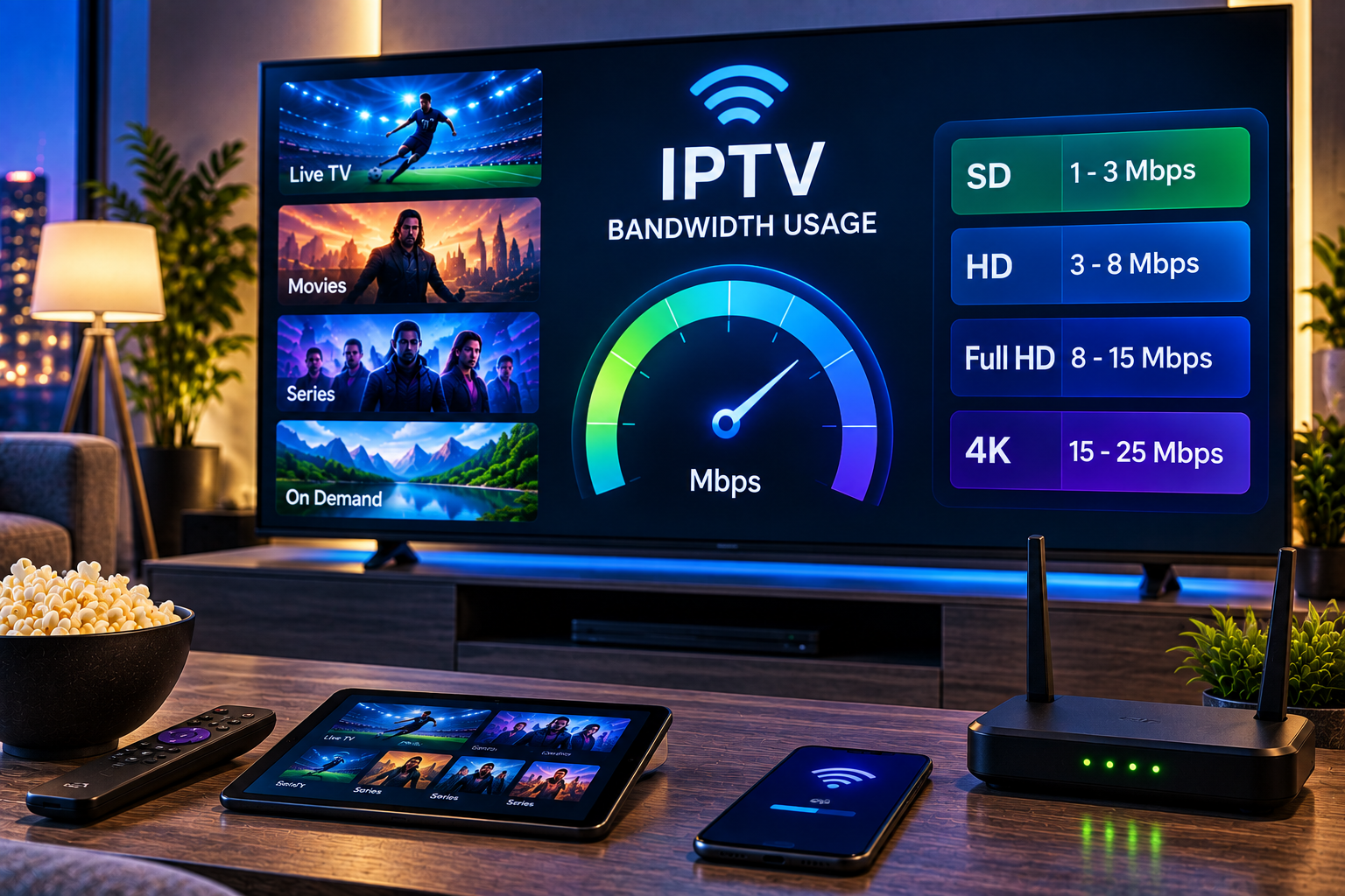 iptv bandwidth usage